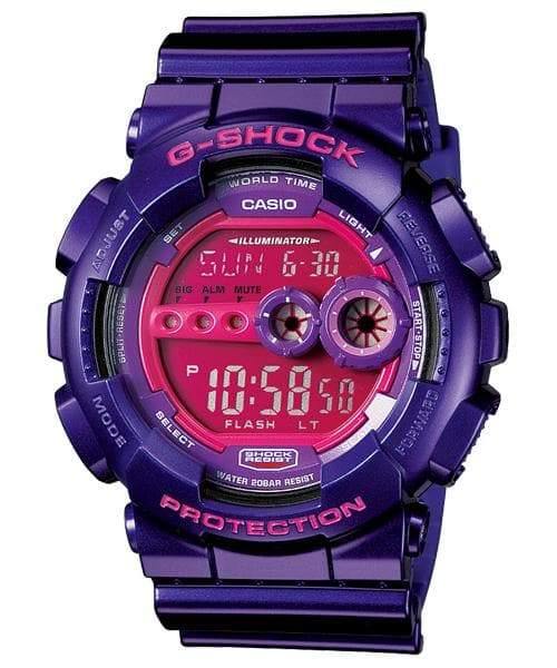 Casio G-Shock Big Case Digital Crazy Colors Purple Barney Watch GD100SC-6DR - Diligence1International