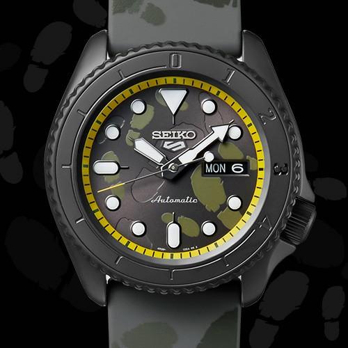 Seiko 5 Sports 100M One Piece x Sanji LE Automatic Men's Watch Grey Dial Rubber SRPH69K1