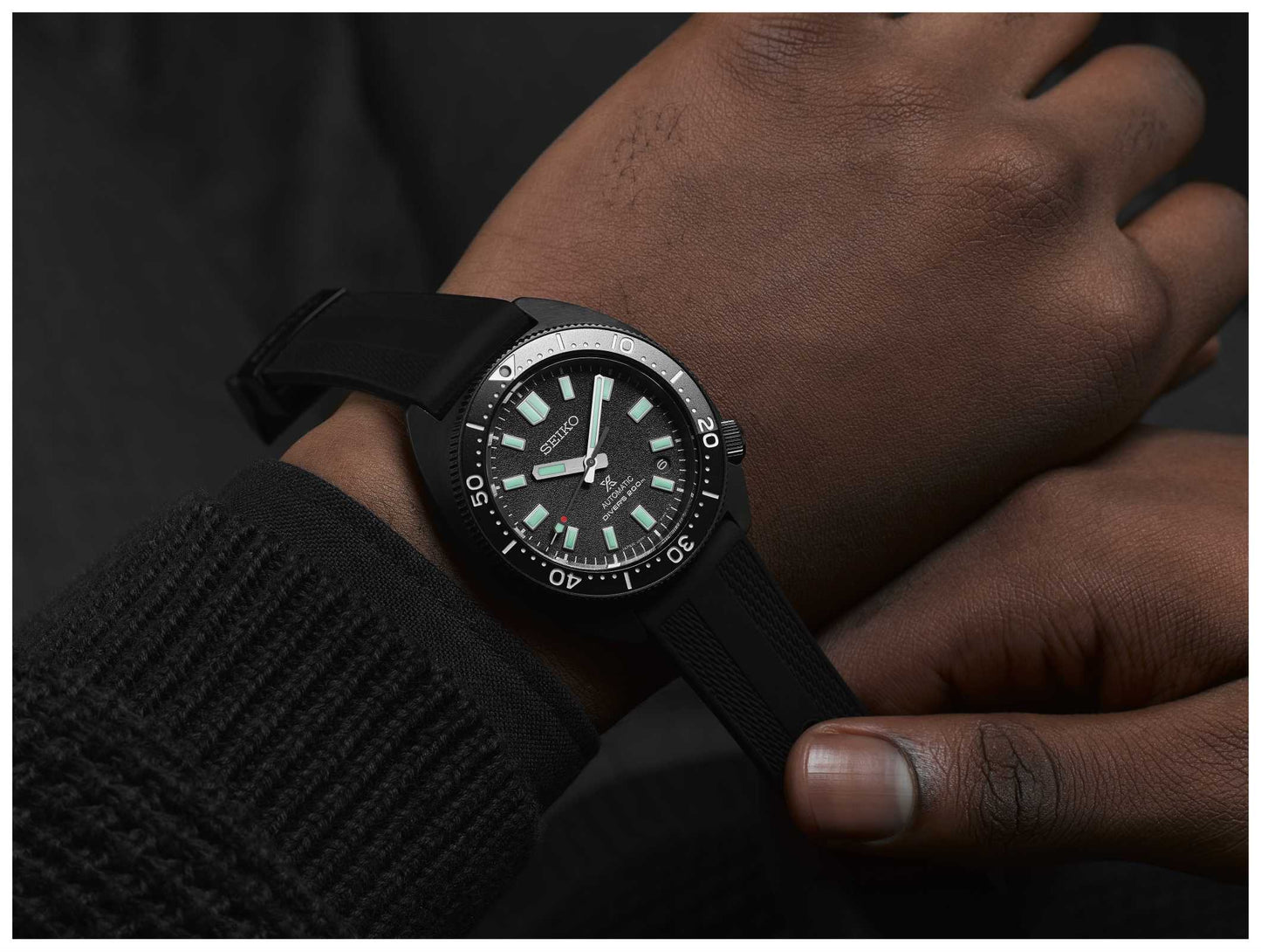 Seiko Prospex LE Slim Turtle Black Series Night Vision Diver's 1968 Reissue Watch SPB335J1