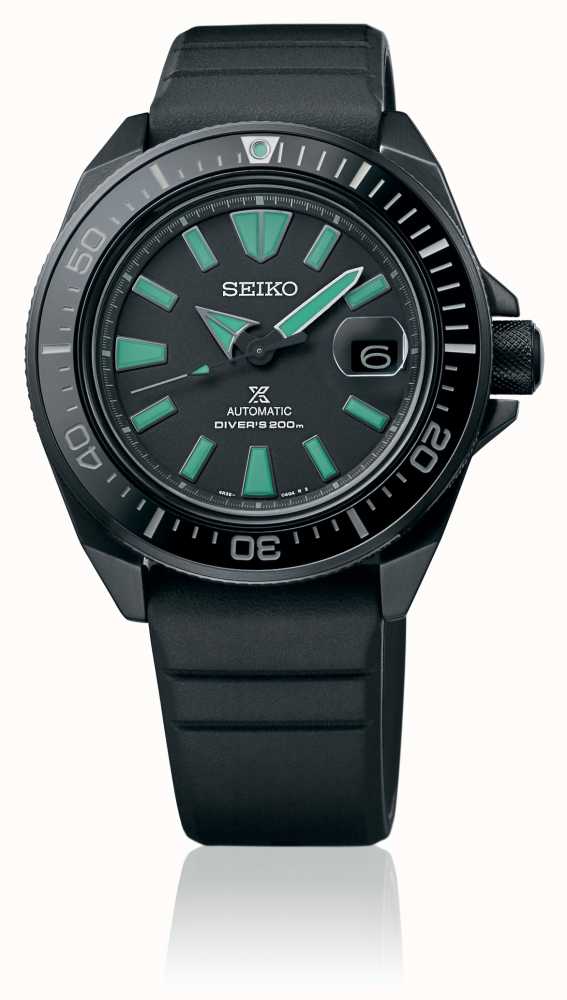 Seiko Prospex LE Black Series Night Vision Samurai Rubber Strap Watch SRPH97K1