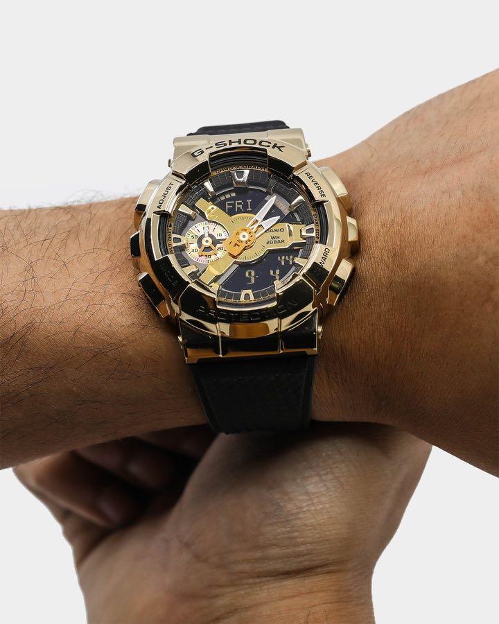 Casio G-Shock Metal Covered Series Analog-Digital Gold x Black Watch GM110G-1A9DR