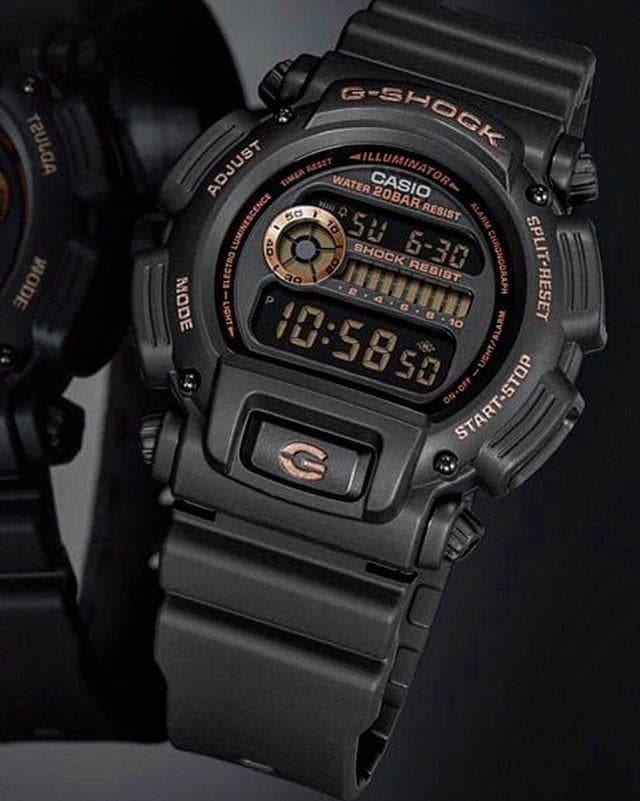 Casio G-Shock Black Stealth Series Digital Black x Rose Gold Accents Watch DW9052GBX-1A4DR - Diligence1International