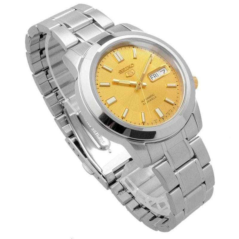 Seiko 5 Classic Men's Size Gold Dial Stainless Steel Strap Watch SNKK13K1 - Diligence1International