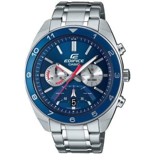 Casio Edifice Chronograph Blue Dial Men's Stainless Steel Watch EFV-590D-2AV - Diligence1International