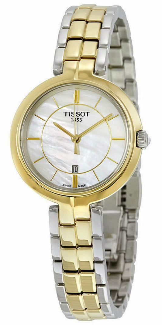 Tissot Swiss Made T-Lady Flamingo MOP 2 Tone Gold Plated Ladies' Watch T0942102211101 - Diligence1International