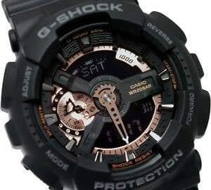 Casio G-Shock Black Stealth Series Analog-Digital Black x Rose Gold x Gray Accents Watch GA110RG-1ADR - Diligence1International
