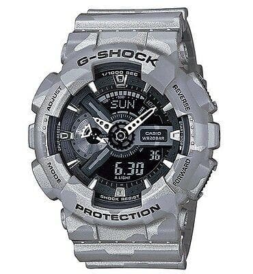 Casio G-Shock GA110 Series Military Grey Camo Black Dial Watch