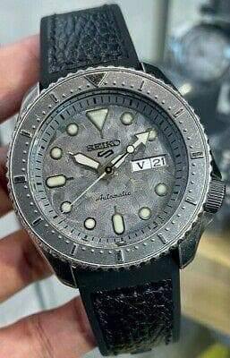 NEW Seiko 5 Sports 100M Automatic Grey Doomsday Bezel Dial Men's Black Leather Strap Watch SRPE79K1 - Diligence1International