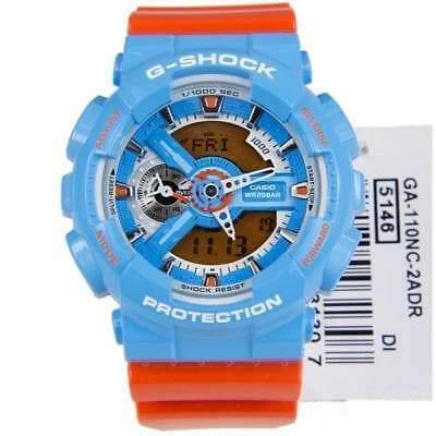 Casio G-Shock GA110 Series Anadigi Hyper Color Sky Blue x Orange Watch GA110NC-2ADR - Diligence1International