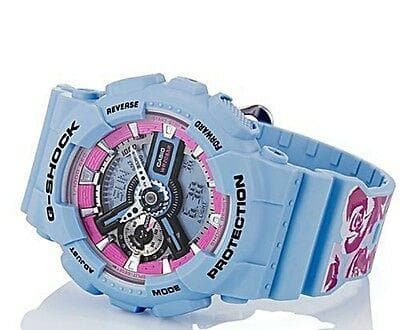 Casio G-Shock S Series Analog-Digital Baby Blue Floral Pattern Strap Ladies' Watch GMAS110F-2ADR - Diligence1International