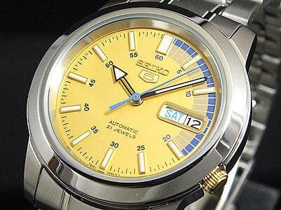Seiko 5 Classic Men's Size Yellow Dial Stainless Steel Strap Watch SNKK29K1 - Diligence1International