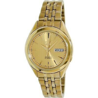 Seiko 5 Classic Mens Size Gold Dial & Plated Stainless Steel Strap Watch SNKL28K1 - Diligence1International