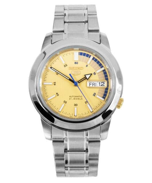 Seiko 5 Classic Men's Size Yellow Dial Stainless Steel Strap Watch SNKK29K1 - Diligence1International