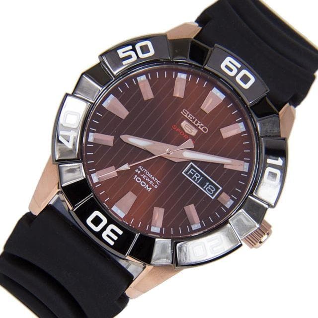 Seiko 5 Sports 100M Automatic Men's Watch Black Dial Rubber Strap SRPA58K1 - Diligence1International