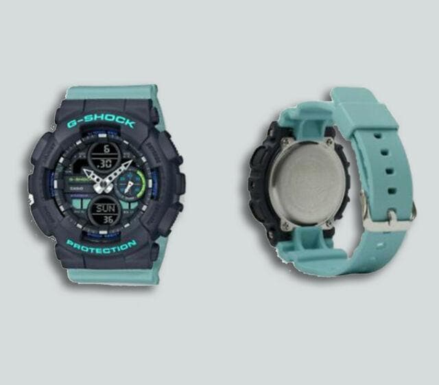 Casio G-Shock Sneaker S Series Analog-Digital Black x Teal Strap Ladies' Watch GMAS140-2ADR - Diligence1International