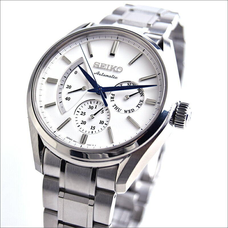 Seiko JDM Presage White Men's Stainless Steel Watch w/ Pow. Res. Indicator SARW021 - Diligence1International