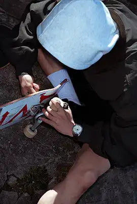 Seiko 5 100M X Evisen Skateboards Limited Edition Automatic Brown Leather Strap Watch SRPF93K1