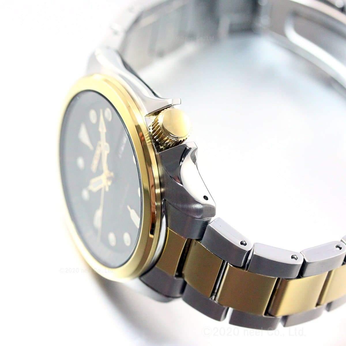 NEW Seiko 5 Sports 100M Automatic Men's Watch Black Dial 2 Tone Gold Plated SRPE60K1 - Diligence1International
