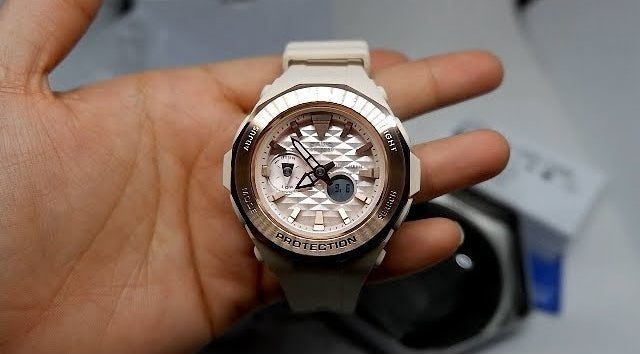 Casio Baby-G Anadigi Rose Gold Plated Pink Beige Special Color Watch BGA225CP-4ADR