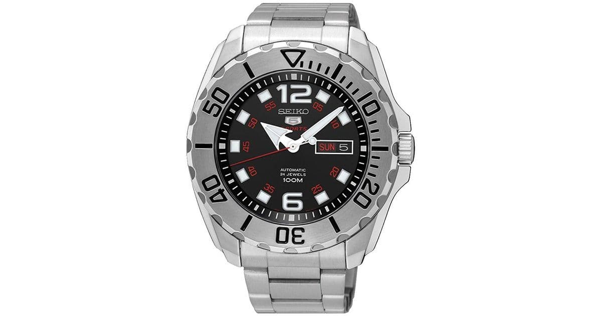 Seiko 5 Sports Black Dial Mini Baby Monster Men's Stainless Strap Watch SRPB33K1 - Diligence1International
