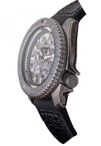NEW Seiko 5 Sports 100M Automatic Grey Doomsday Bezel Dial Men's Black Leather Strap Watch SRPE79K1 - Diligence1International