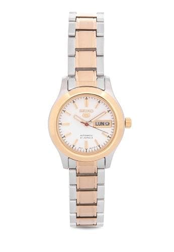 Seiko 5 Classic Ladies Size White Dial 2 Tone Gold Plated Stainless Steel Strap Watch SYMD90K1 - Diligence1International