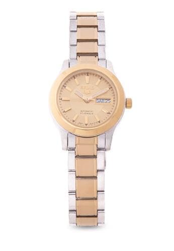 Seiko 5 Classic Ladies Size Gold Dial 2 Tone Gold Plated Stainless Steel Strap Watch SYMD92K1 - Diligence1International