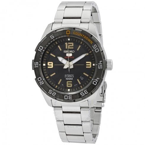 Seiko 5 Sports 100M Automatic Watch Black Dial Stainless Steel Strap SRPB83K1 - Diligence1International