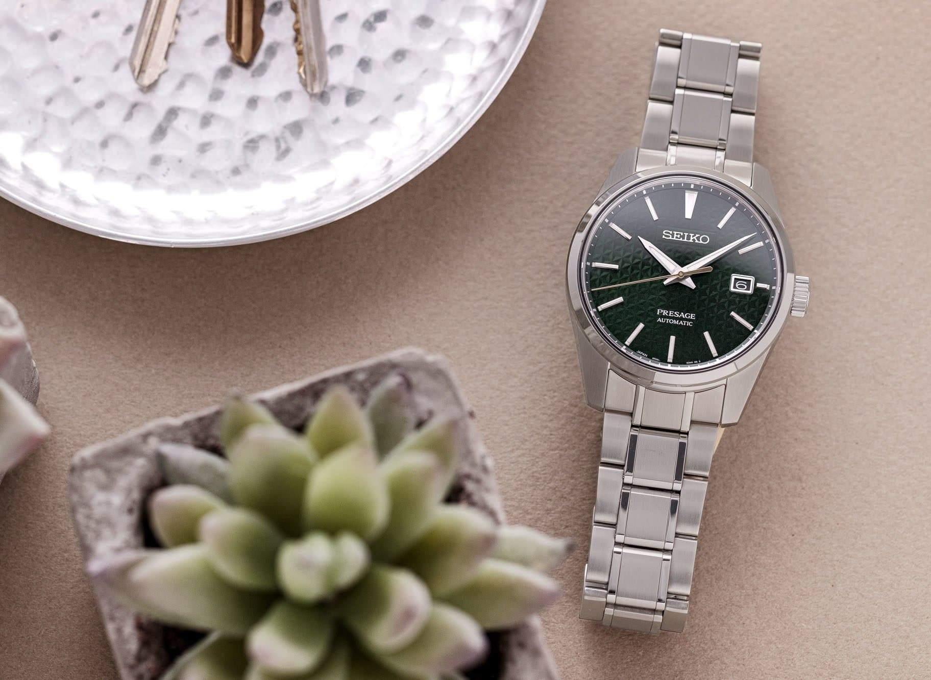 Seiko JAPAN Made Presage Sharp Edged Series Tokiwa Green Men's Stainless Steel Watch SPB169J1 - Diligence1International