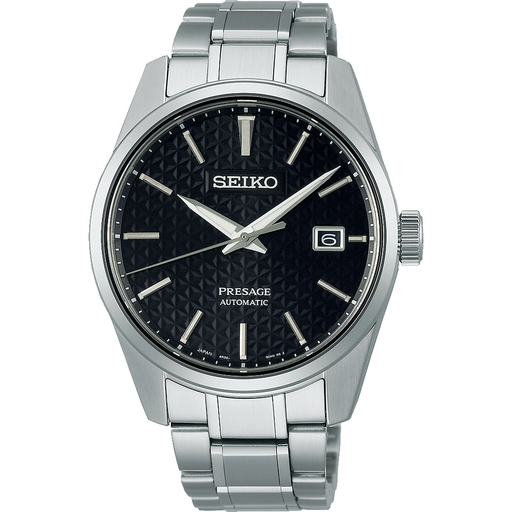 Seiko Japan Made Presage Sharp Edged Series Sumi-Iro Black Men's Stainless Steel Watch SPB203J1 - Diligence1International