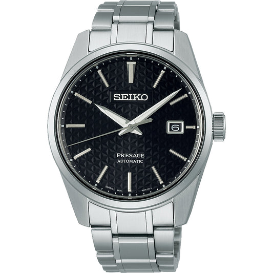 Seiko Japan Made Presage Sharp Edged Series Sumi-Iro Black Men's Stainless Steel Watch SPB203J1 - Diligence1International