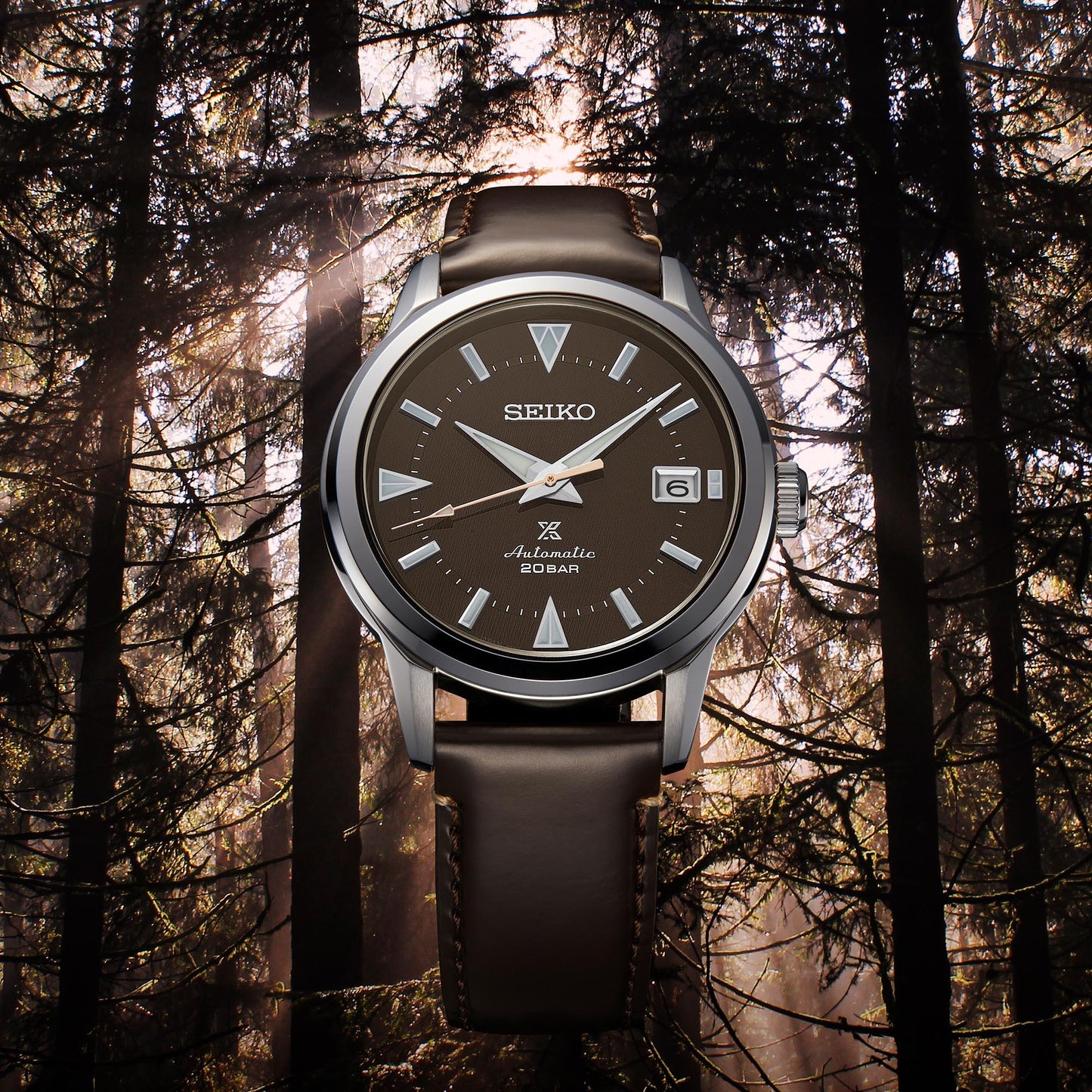 Seiko Japan Made Prospex 1959 Baby Alpinist Brown Men's Leather Watch SPB251J1