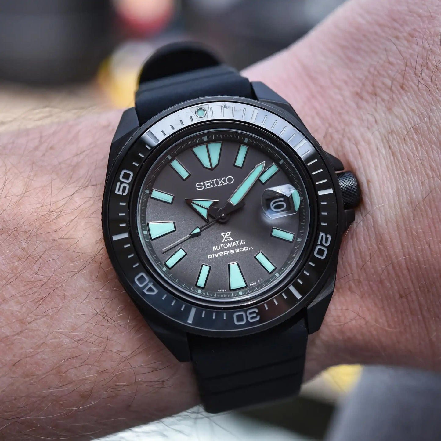 Seiko Prospex LE Black Series Night Vision Samurai Rubber Strap Watch SRPH97K1