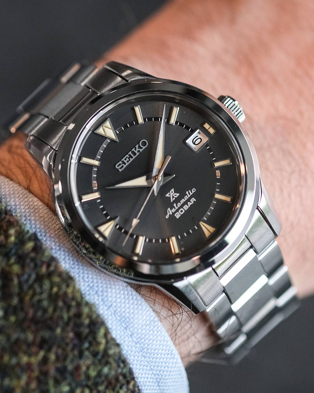 Seiko Japan Made Prospex 1959 Baby Alpinist Dark Grey Men's Stainless Watch SPB243J1