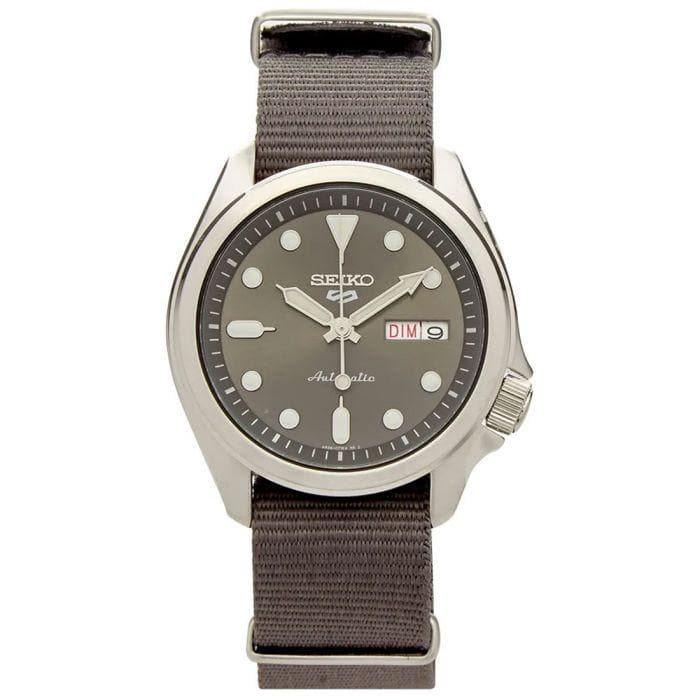 NEW Seiko 5 Sports 100M Automatic Men's Watch Rhodium Grey Nylon Strap SRPE61K1 - Diligence1International