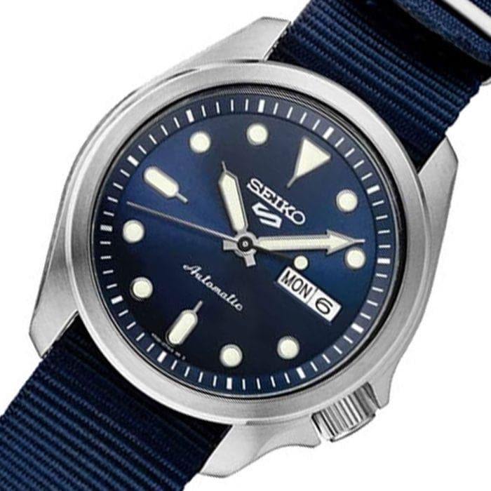 NEW Seiko 5 Sports 100M Automatic Men's Watch All Navy Blue Nylon Strap SRPE63K1 - Diligence1International