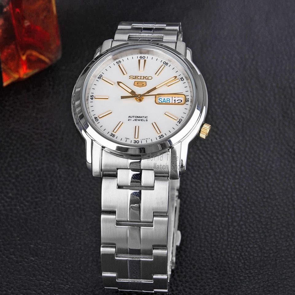 Seiko 5 Classic Men's Size White Dial Stainless Steel Strap Watch SNKL77K1 - Diligence1International