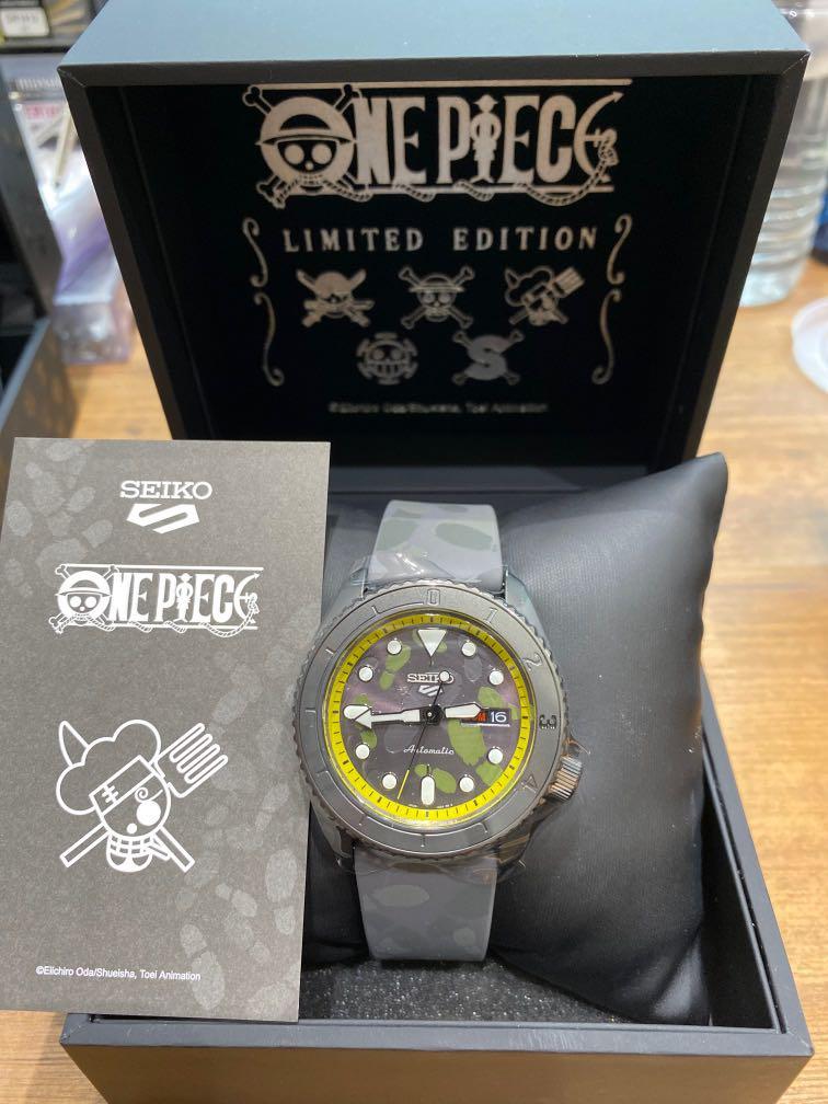 Seiko 5 Sports 100M One Piece x Sanji LE Automatic Men's Watch Grey Dial Rubber SRPH69K1