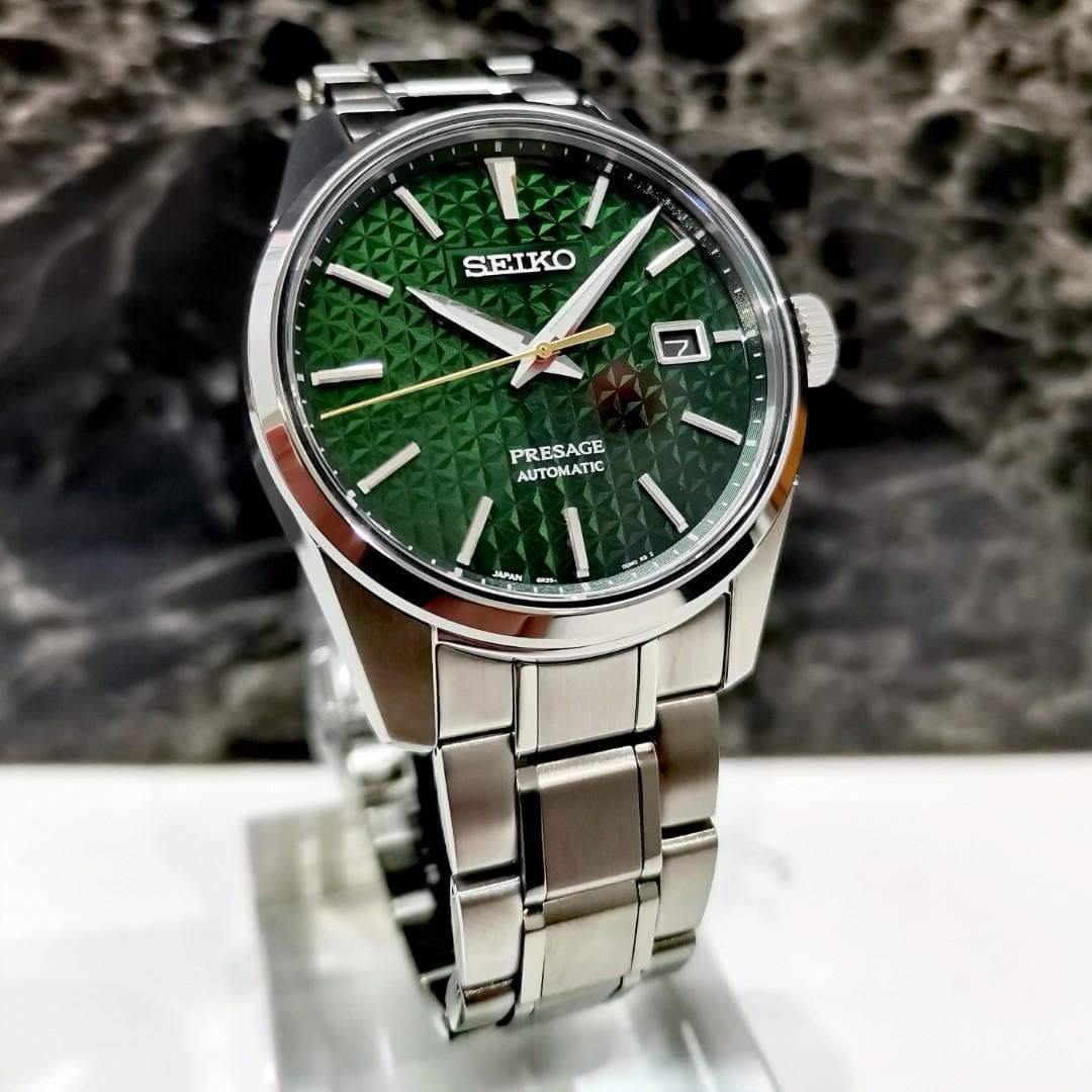 Seiko JAPAN Made Presage Sharp Edged Series Tokiwa Green Men's Stainless Steel Watch SPB169J1 - Diligence1International