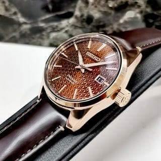 Seiko JAPAN Made Presage Sharp Edged Series Susutake Brown Men's Leather Strap Watch SPB170J1 - Diligence1International