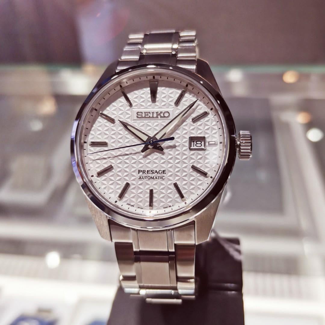 Seiko JAPAN Made Presage Sharp Edged Series Shironeri White Men's Stainless Steel Watch SPB165J1 - Diligence1International