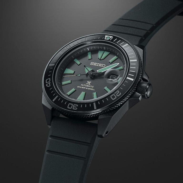 Seiko Prospex LE Black Series Night Vision Samurai Rubber Strap Watch SRPH97K1
