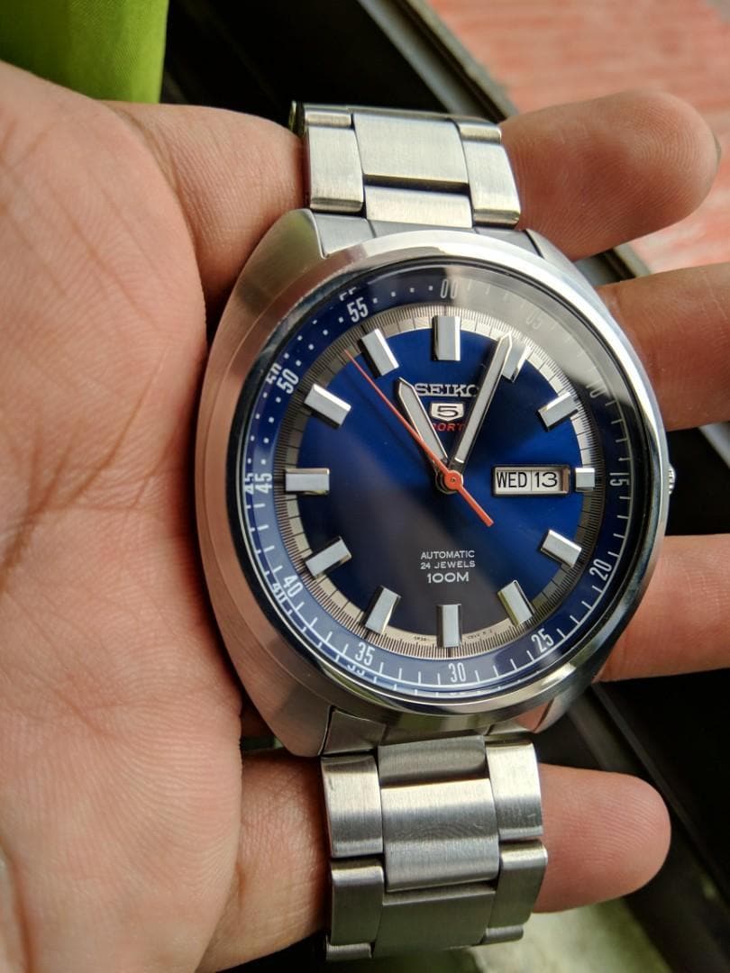 Seiko 5 Sports 100M Blue Helmet Turtle Automatic Men's Stainless Steel Watch SRPB15K1 - Diligence1International