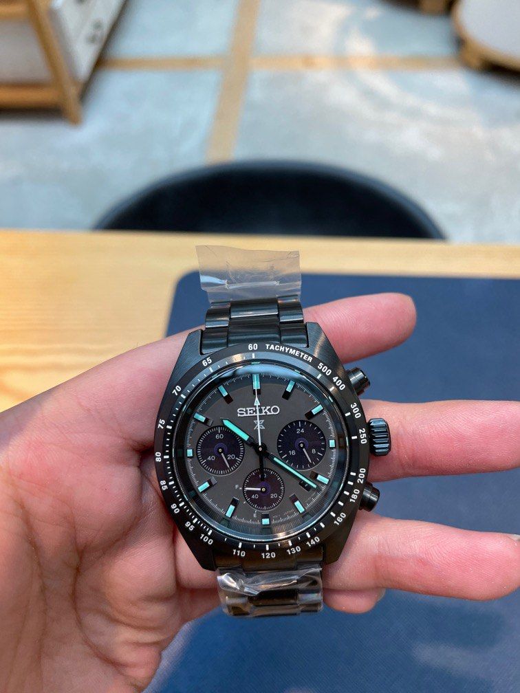 Seiko Prospex Solar Men's Chronograph Watch SSC917P1 Black Series Night Speedtimer