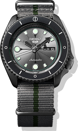 Seiko 5 Sports 100M Naruto LE Shikamaru Automatic Men's Watch Grey Dial Nylon Strap SRPF75K1 - Diligence1International
