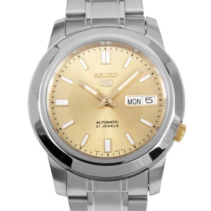 Seiko 5 Classic Men's Size Gold Dial Stainless Steel Strap Watch SNKK13K1 - Diligence1International