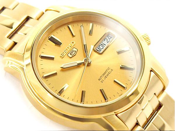 Seiko 5 Classic Mens Size Gold Dial & Plated Stainless Steel Strap Watch SNKK76K1 - Diligence1International