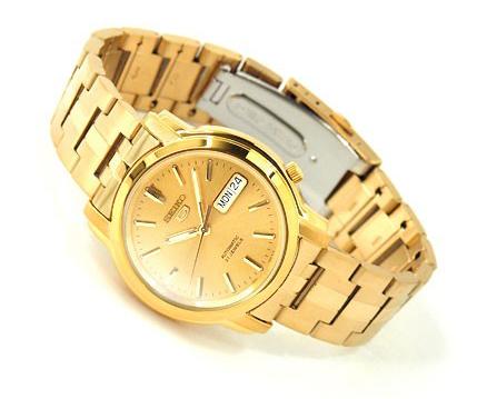 Seiko 5 Classic Mens Size Gold Dial & Plated Stainless Steel Strap Watch SNKK76K1 - Diligence1International