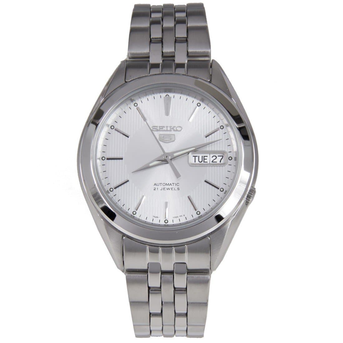 Seiko 5 Classic Men's Size Silver Dial Stainless Steel Strap Watch SNKL15K1 - Diligence1International
