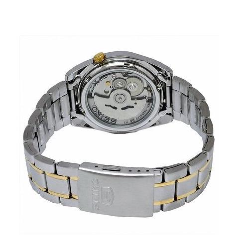 Seiko 5 Classic Mens Size Silver Dial 2 Tone Gold Plated Stainless Steel Strap Watch SNKL57K1 - Diligence1International